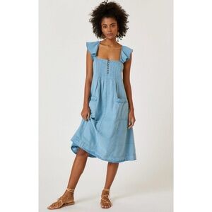 NWT Anthropologie Pilcro Flutter Sleeve Midi Dress - Size Medium